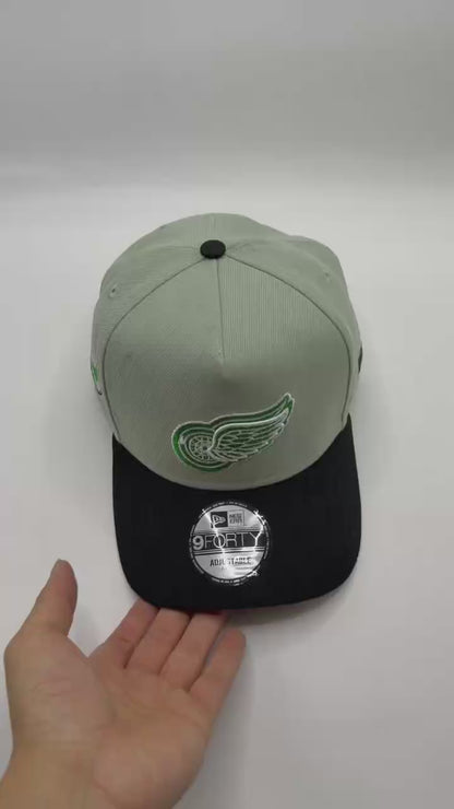 Light Green Black Detroit Red Wings 50th Anniversary New Era 9Forty A Frame Snapback