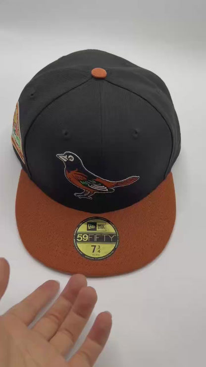 Black Orange Baltimore Orioles 30th Anniversary New Era Fitted Hat Cap