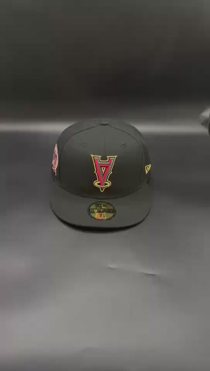 Black Red Upside Down A Los Angeles Angels 50th Anniversary Fitted Cap