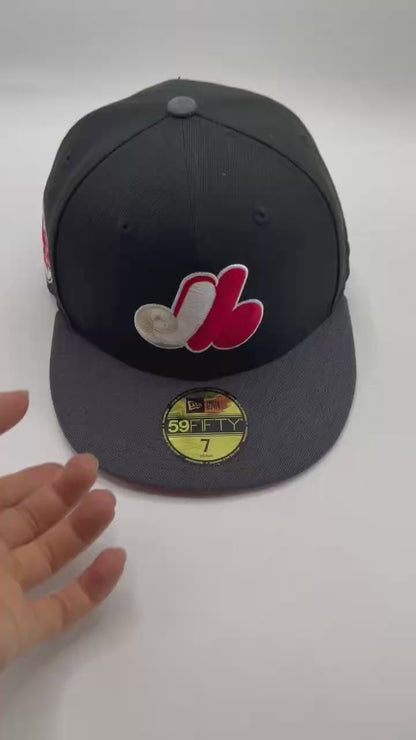 Black Grey Montreal Expos 35th Anniversary New Era Fitted Hat Cap