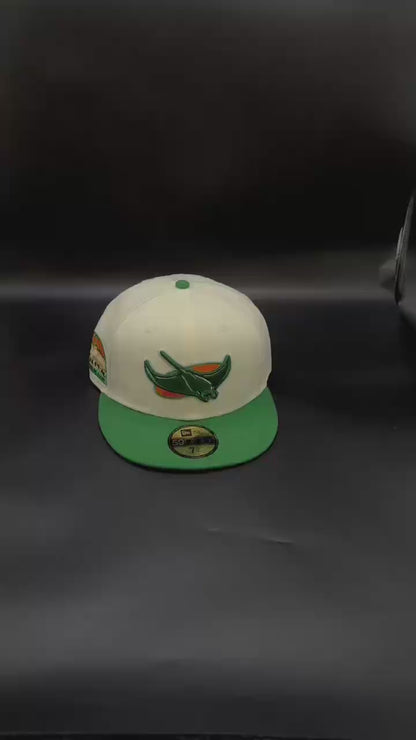 Chrome Green Tampa Bay Devil Rays Tropicana Field Fitted Cap