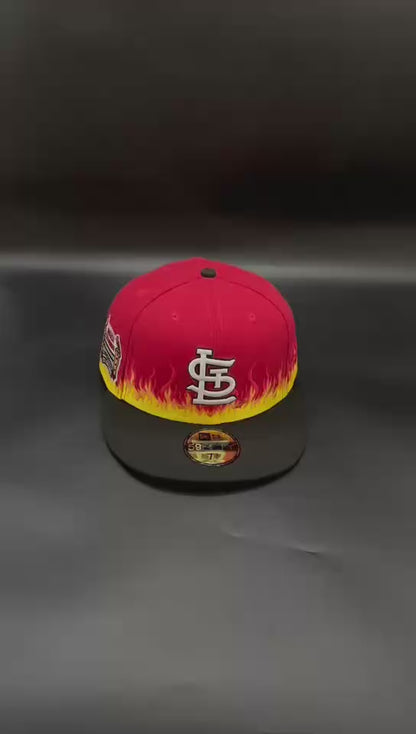 Red Black St. Louis Cardinals Busch Stadium Fitted Cap