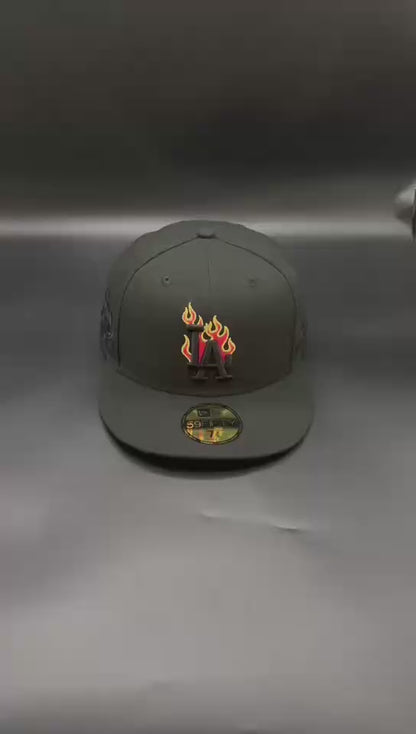 All Black Red LA Dodgers Flames 40th Anniversary 59FIFTY Fitted