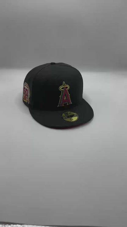 Black Red LA Angels 50th Anniversary MLB Fitted Cap