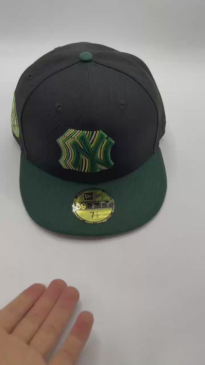 Black Green New York Yankees Cascading 1949 World Series New Era Fitted Hat Cap