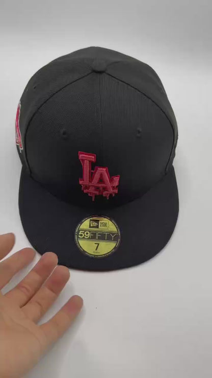 Black Red Los Angeles LA Dodgers Bloody 40th Anniversary New Era Fitted Hat Cap