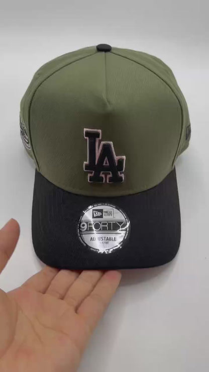 Military Green Pinky Los Angeles LA Dodgers 50th Anniversary A Frame New Era Snapback