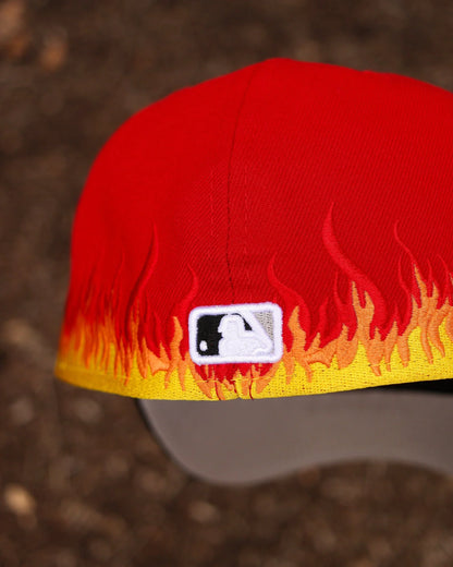 Red St Louis Cardinals Busch Stadium Flames Fitted Hat - view 4