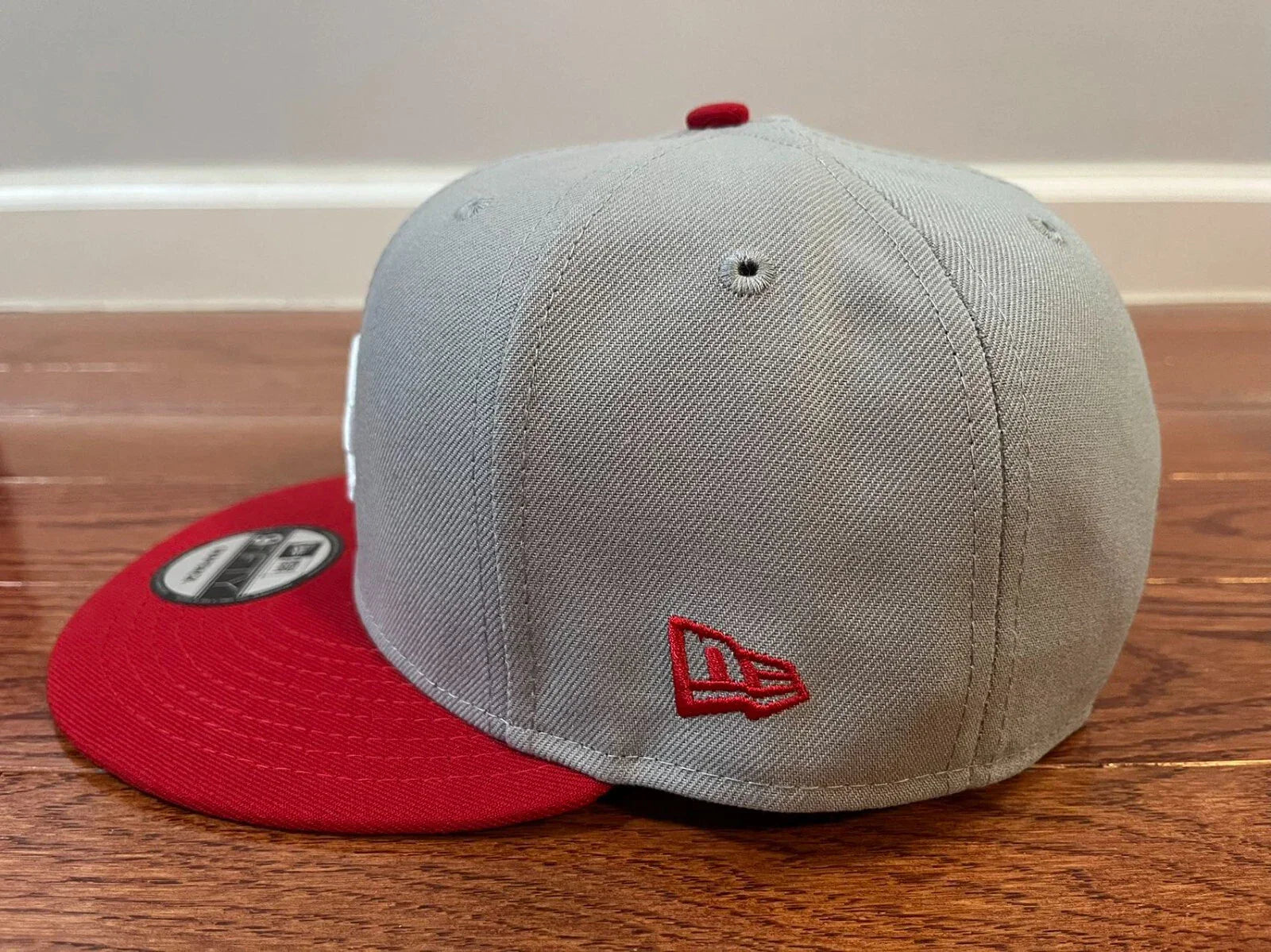 Grey Red Los Angeles LA Dodgers 60th Anniversary Snapback Hat - view 8