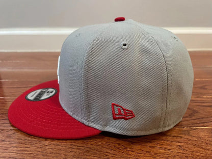 Grey Red Los Angeles LA Dodgers 60th Anniversary Snapback Hat - view 8