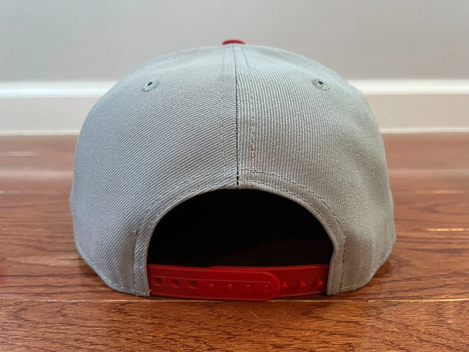 Grey Red Los Angeles LA Dodgers 60th Anniversary Snapback Hat - view 7
